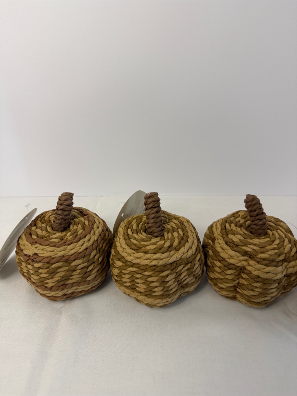 Threshold Woven Jute Decorative Pumpkin Trio - Natural Brown